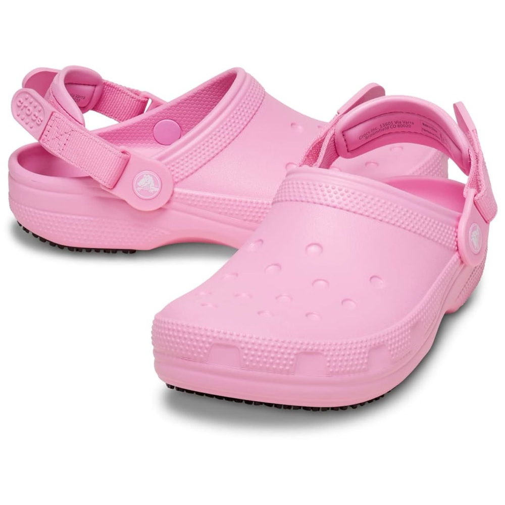 New Pink Crocs Classic Work Clog Pink Tweed Rose M7 / W9 SLIP RESISTANT